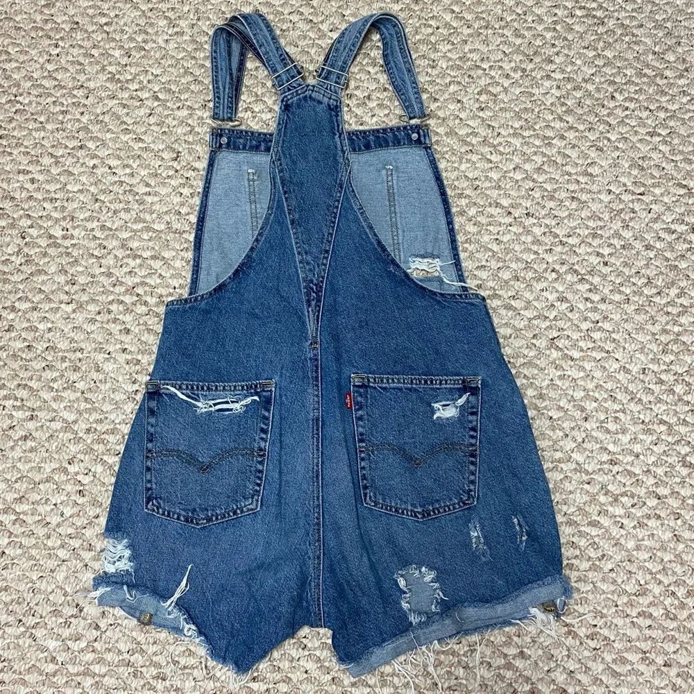 LEVI'S DENIM SHORTALL SHORT OVERALLS - MEDIUM - Picture 5 of 9